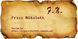 Fricz Nikolett névjegykártya